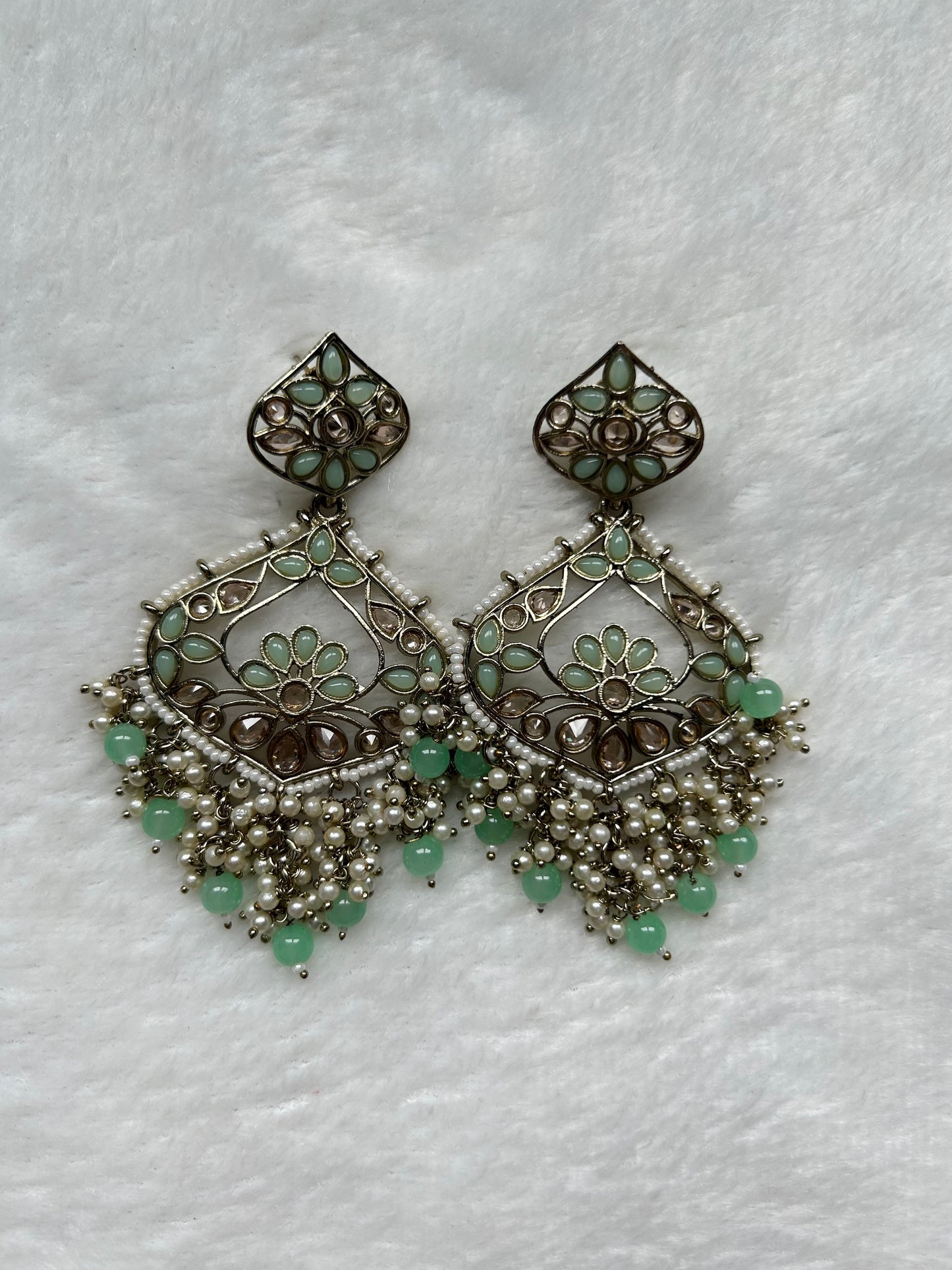 Light Green Polki Earrings