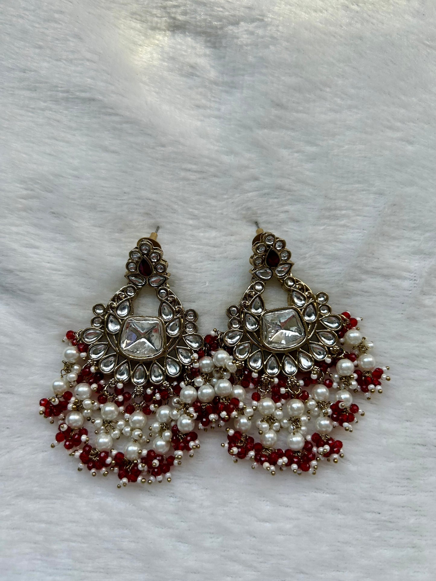 Red Kundan Earrings