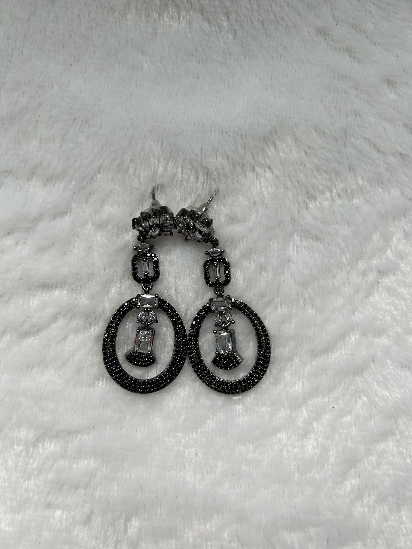 Oxidized AD Earrings