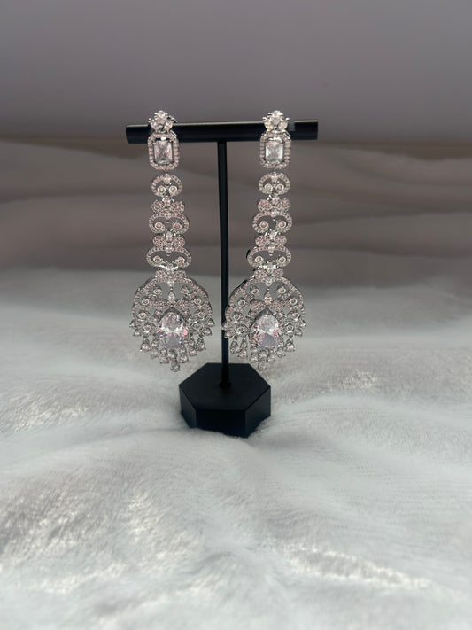 White AD Earrings