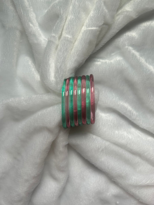 SIZE 2.6 Teal & Pink Bangles