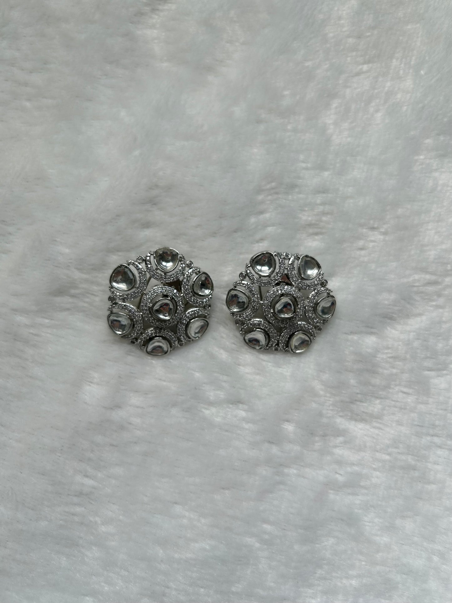 Silver Uncut Kundan Studs