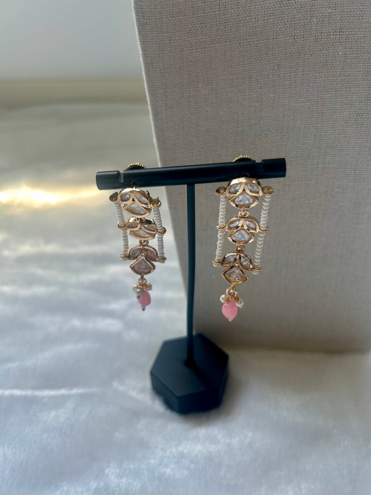 Tyaani Kundan Mint & Pink Two Layer Choker Set