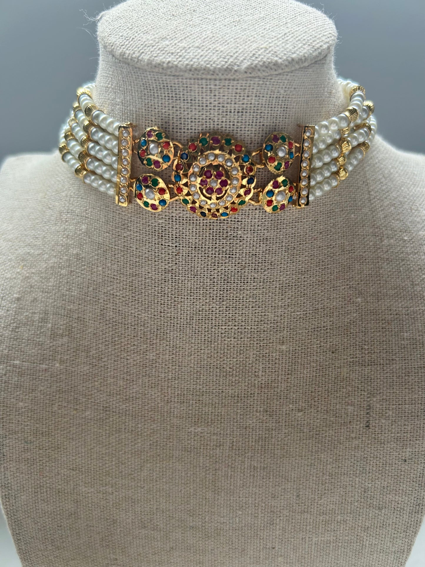 Multi Jadau Kundan Choker Set