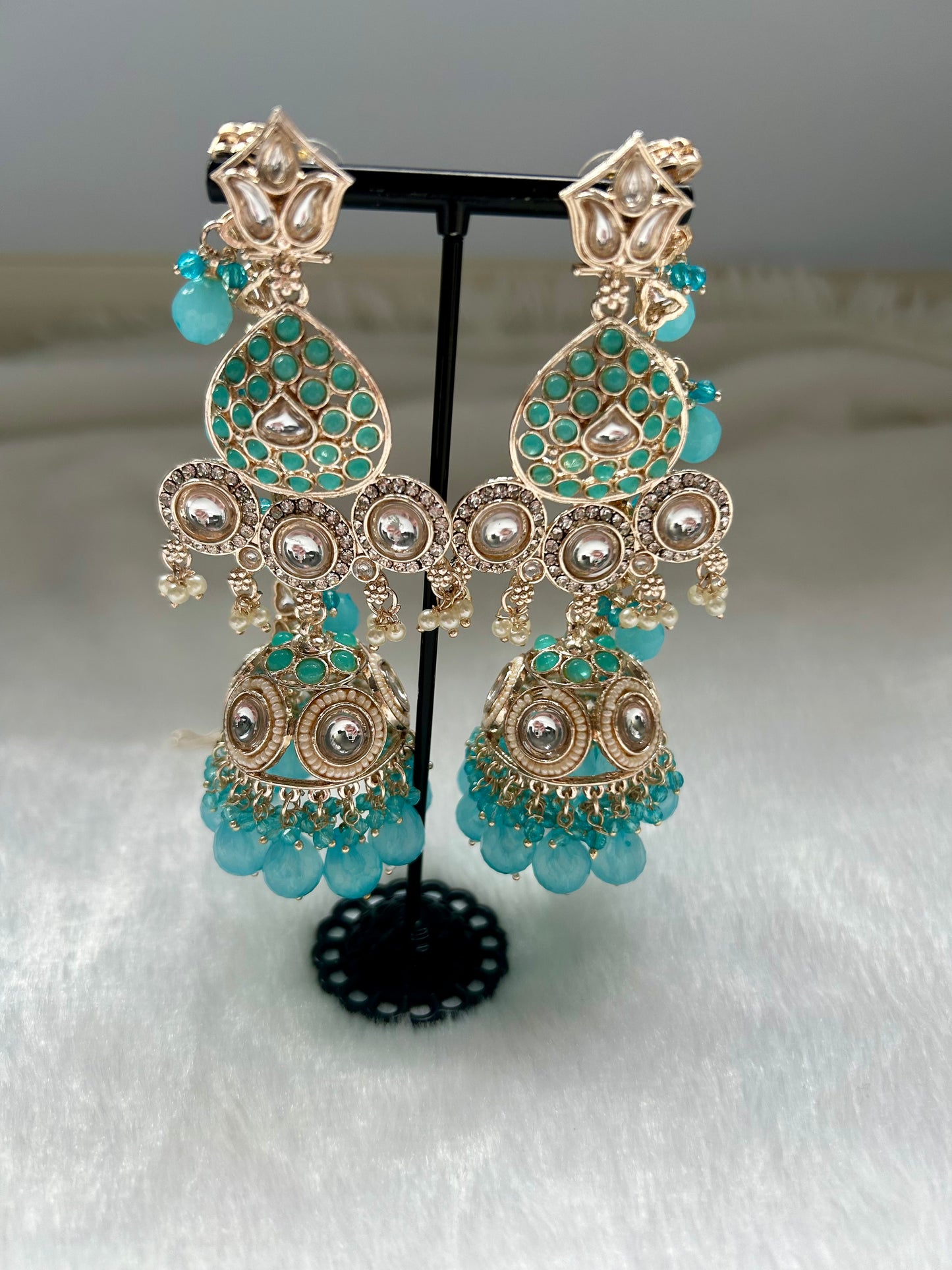 Blue Jhumki Sahara Earrings