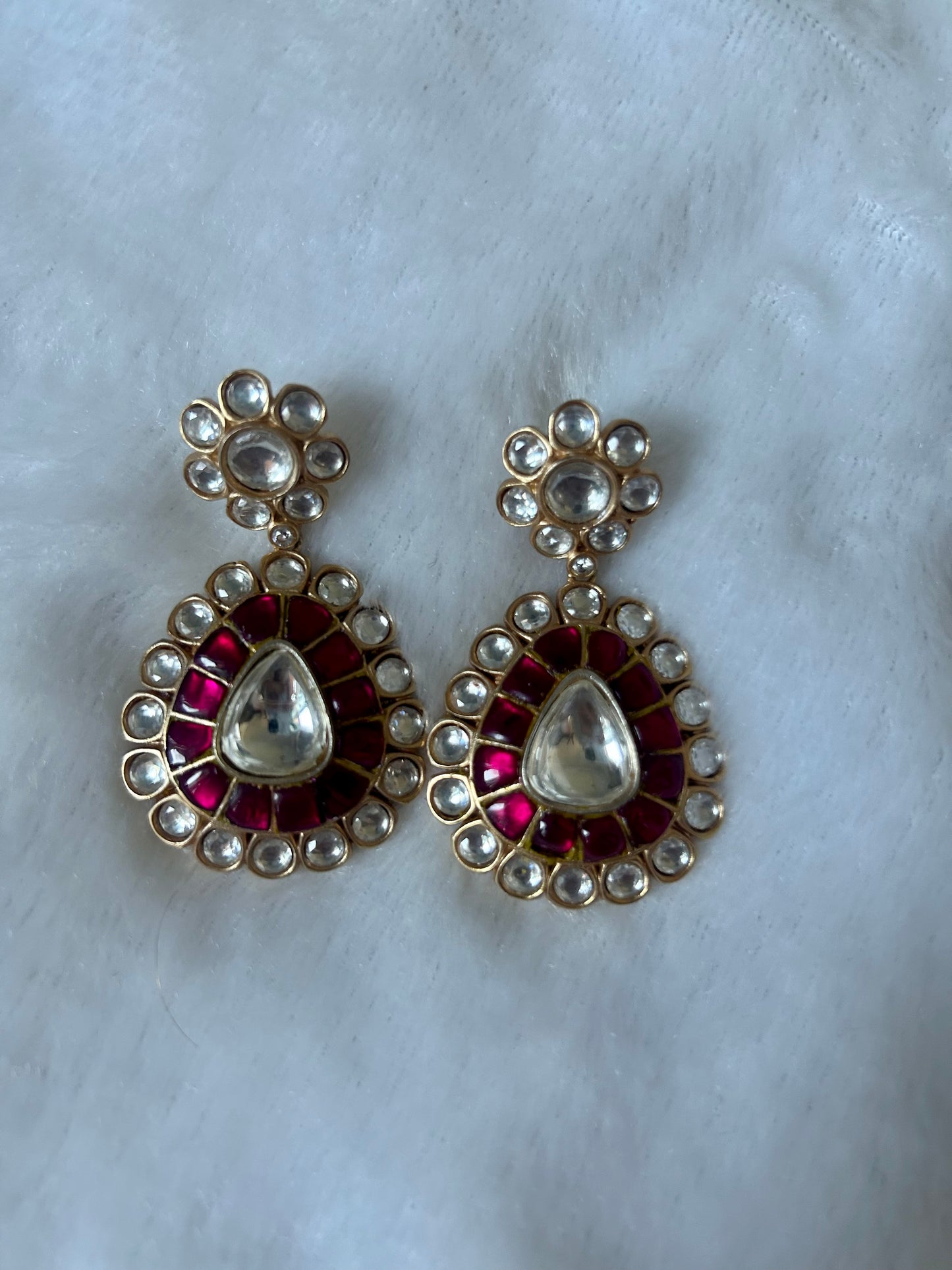 Luxe Mossanite Kundan Earrings