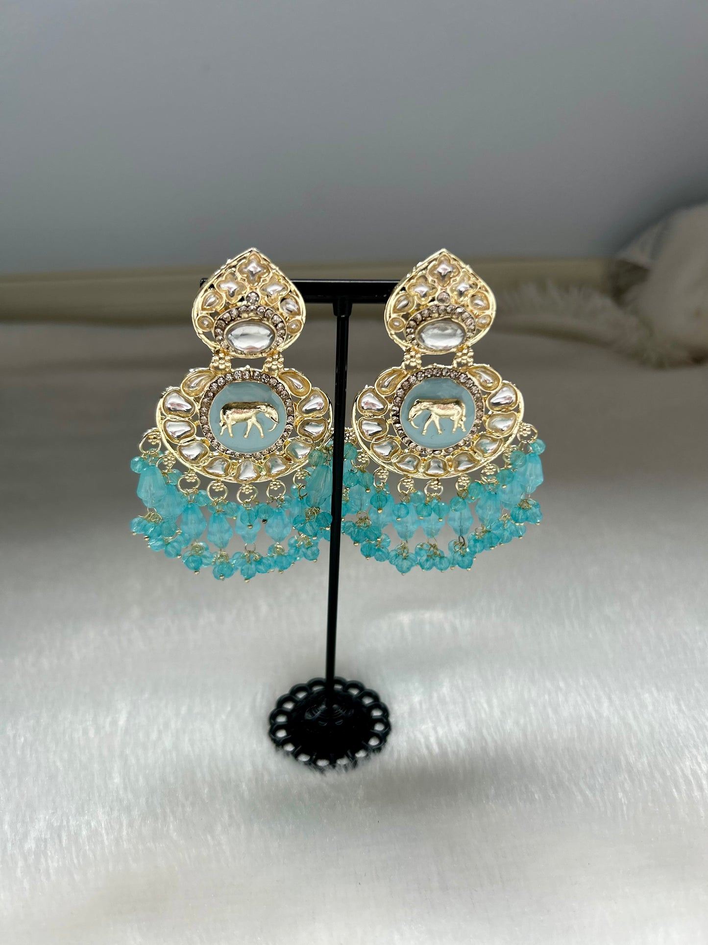 Baby Blue Designer Inspired Earrings