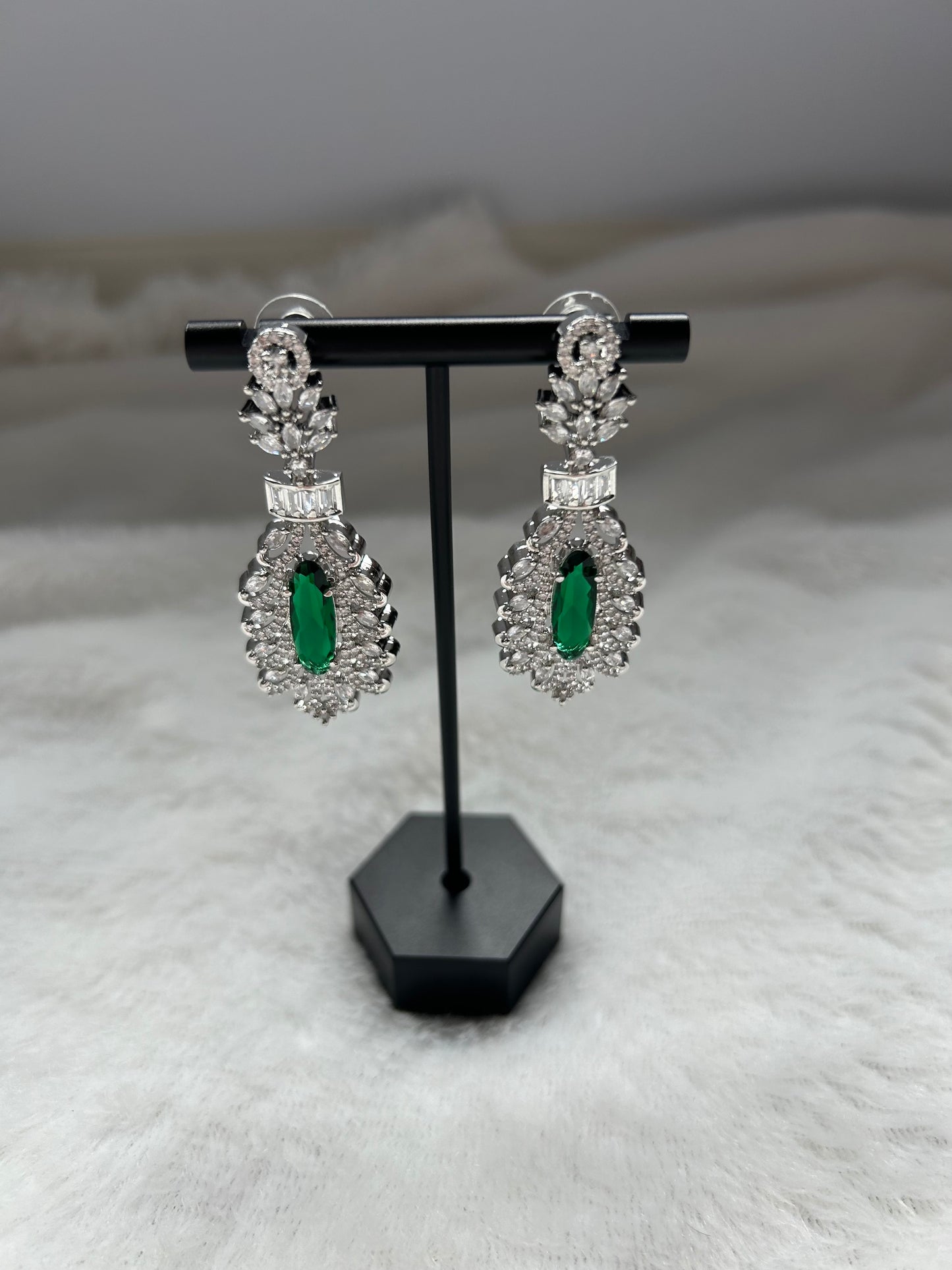 Emerald Green AD Earrings