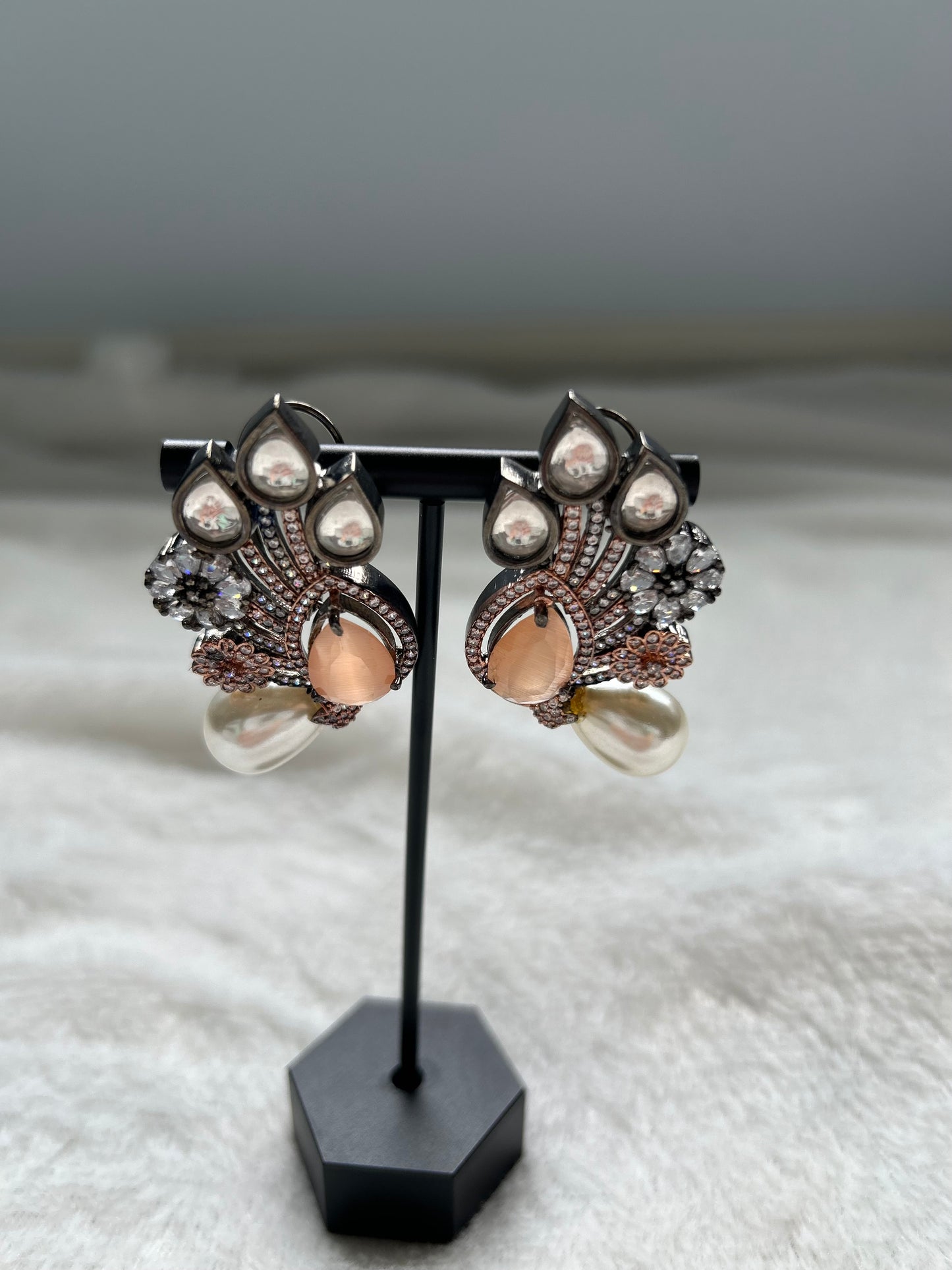 AD Oxidized Pink Orange Studs