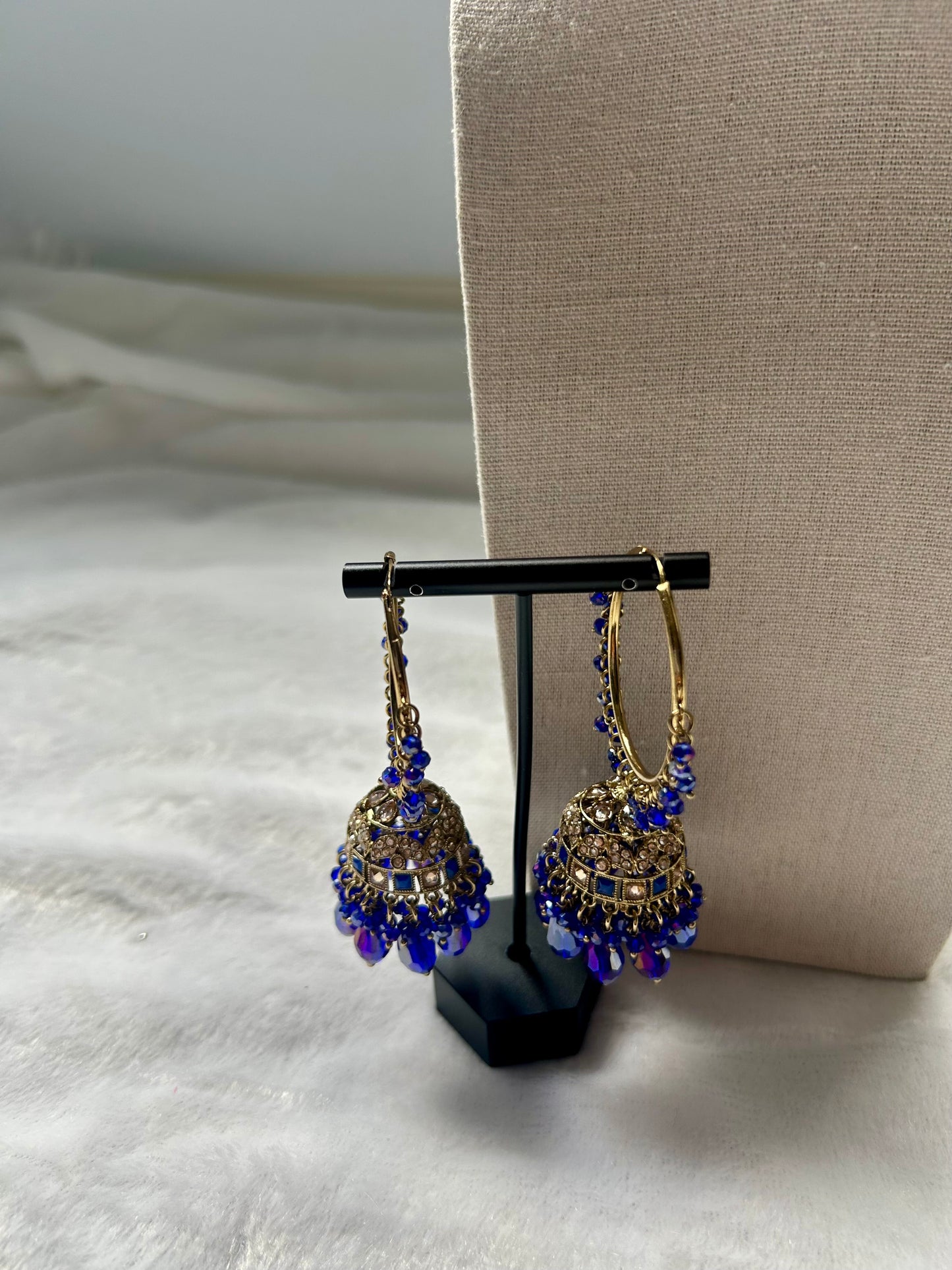 Royal Blue Polki Choker Tikka Set