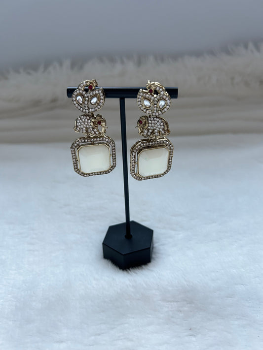 White Elephant Earrings