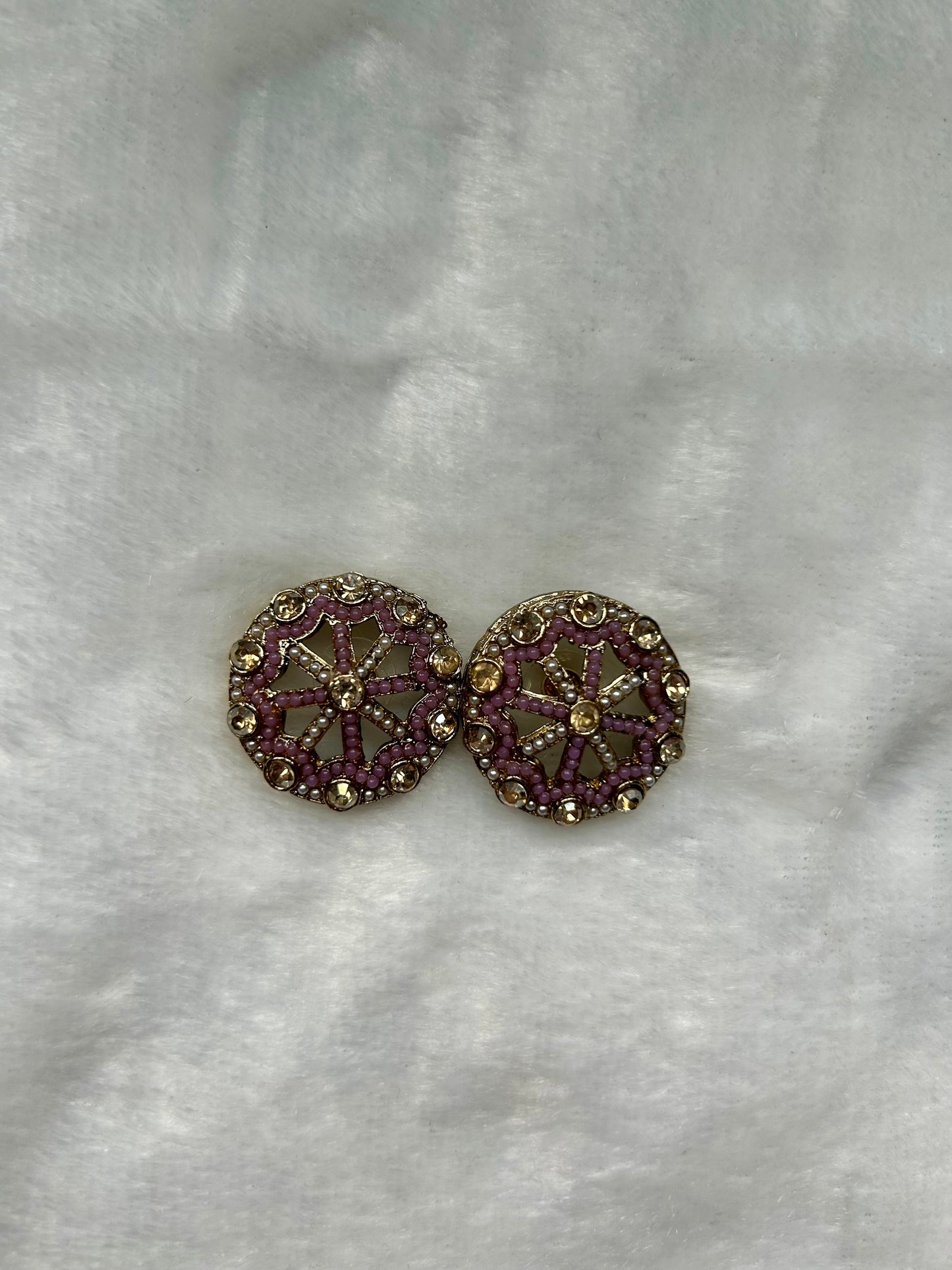 Purple Polki Studs