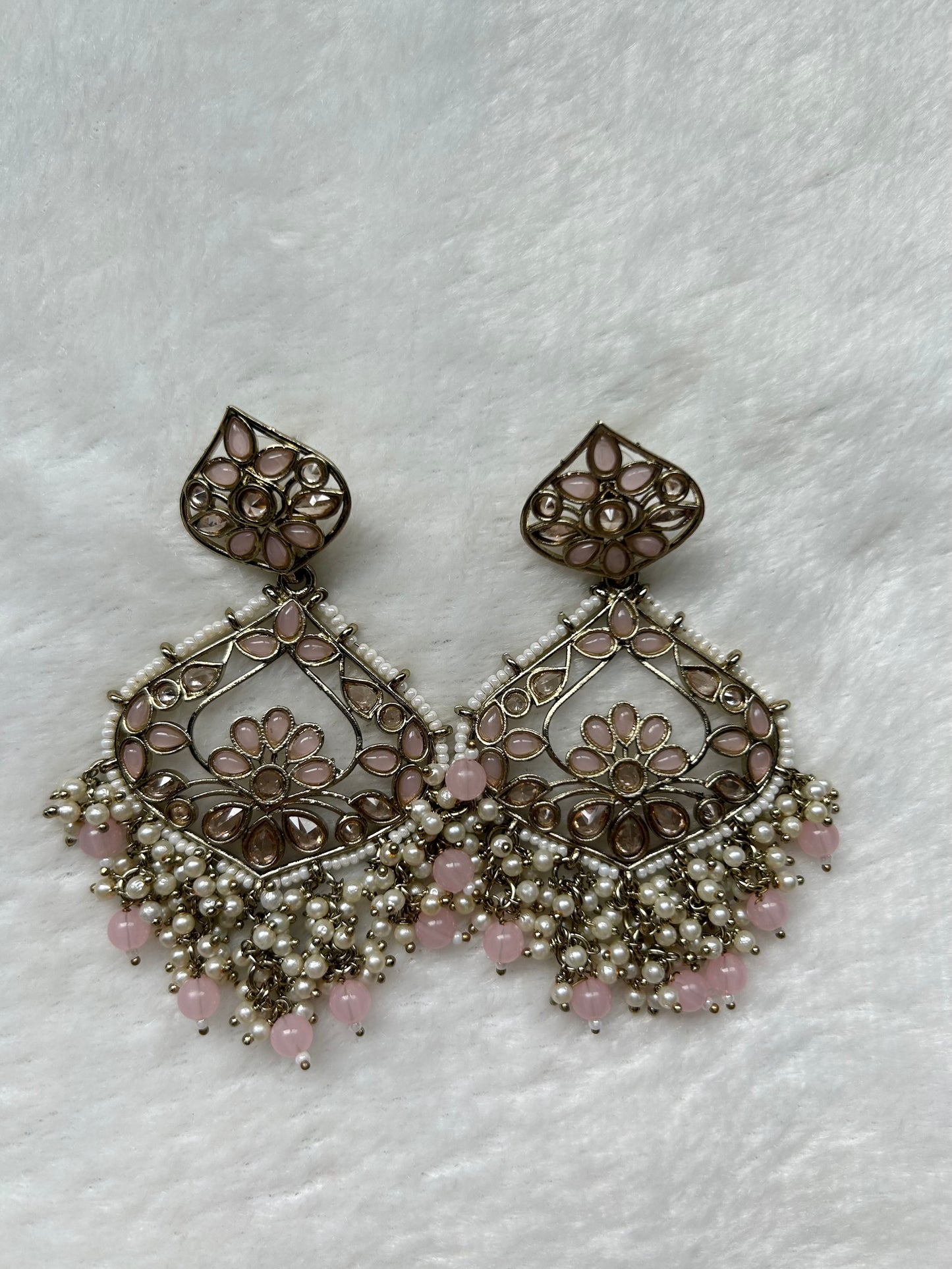 Pink Polki Earrings