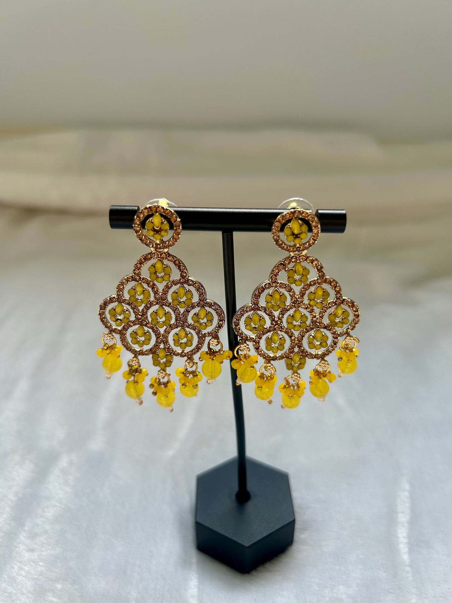 Yellow Polki Earrings