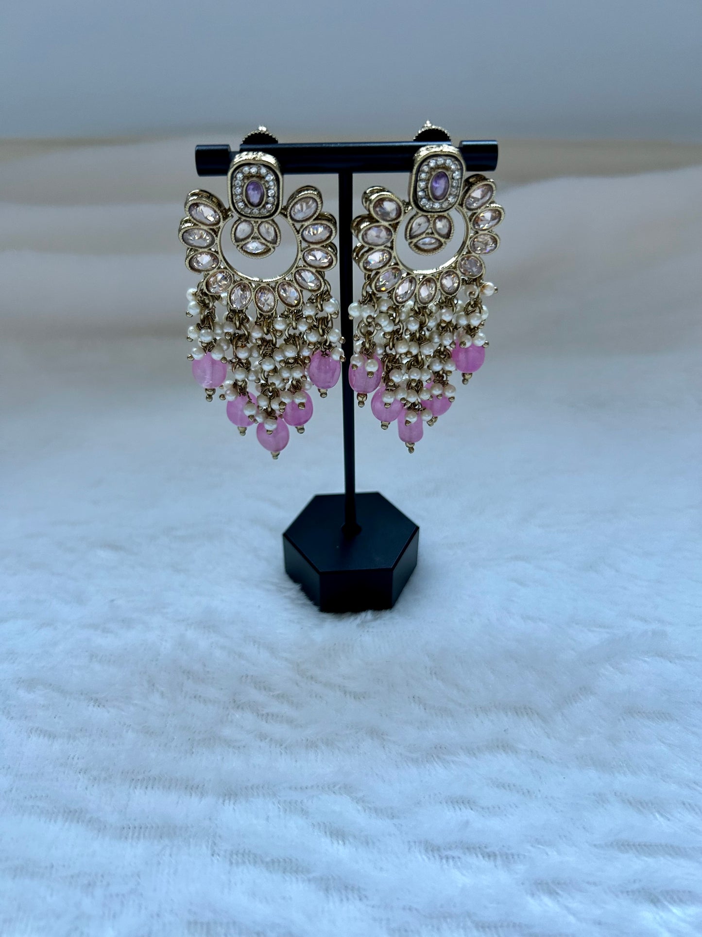 Light Pink Polki Earrings