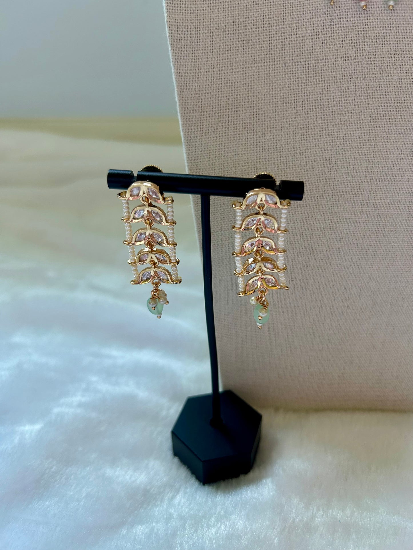Mint & Pink Tyaani Kundan 2 Layer Necklace Set
