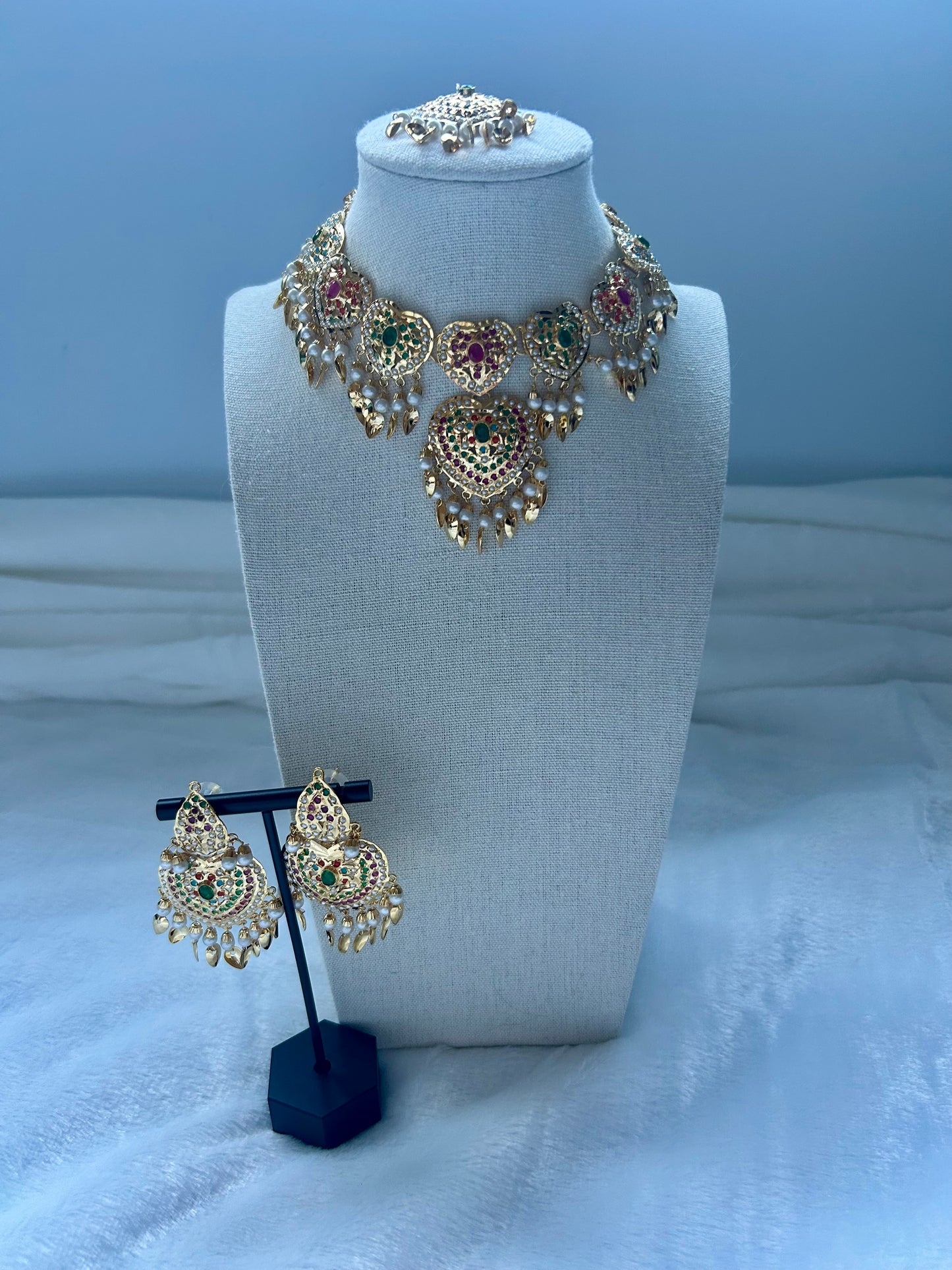 Multi Jadau Kundan Necklace Set