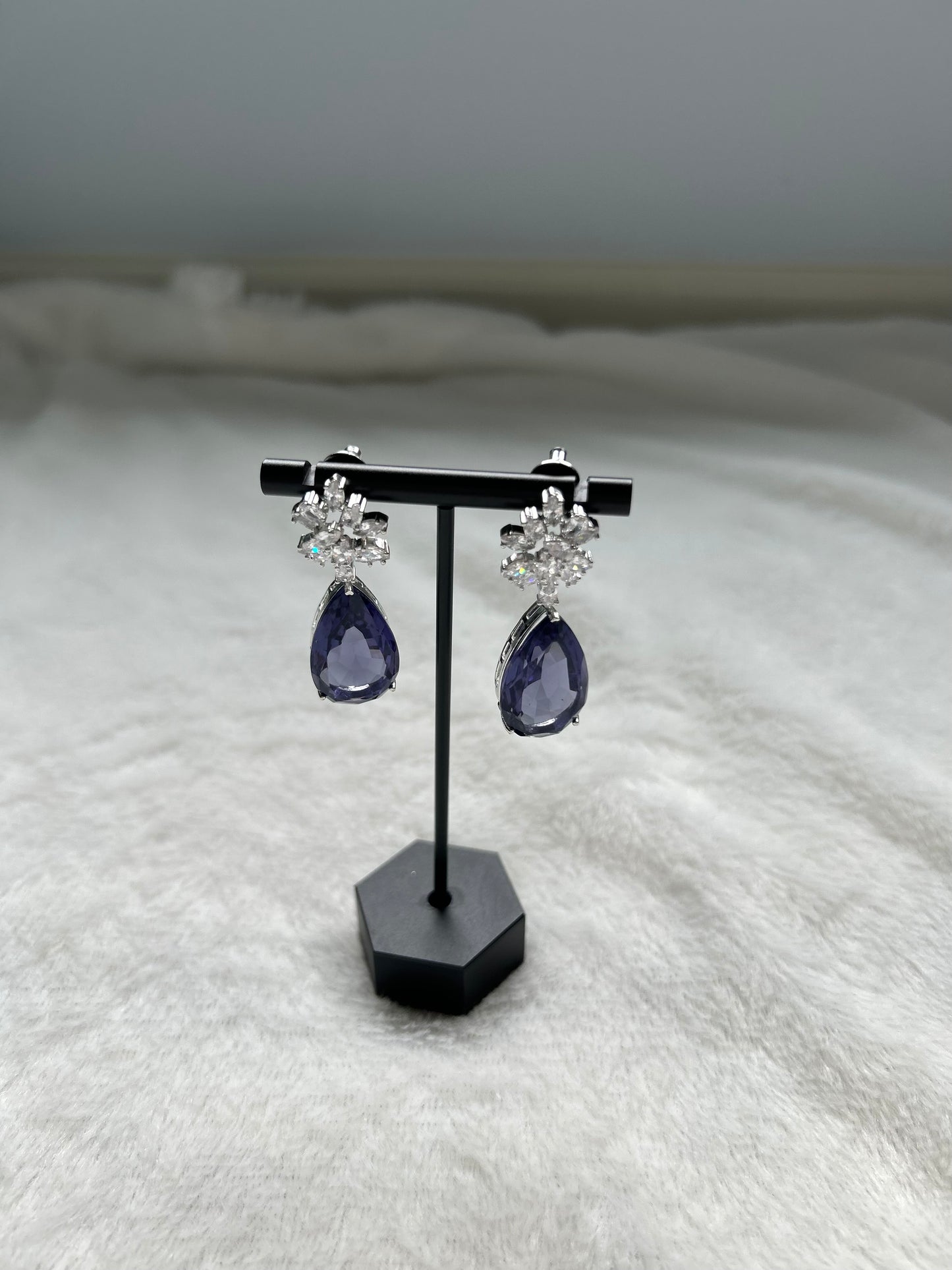 Purple CZ Earrings