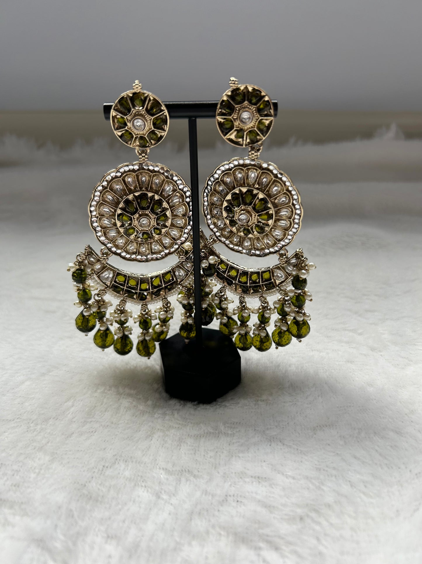 Mehendi Green Polki Earrings