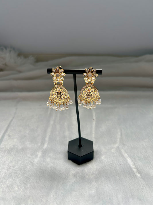 Grey Gold Crafted Earrings