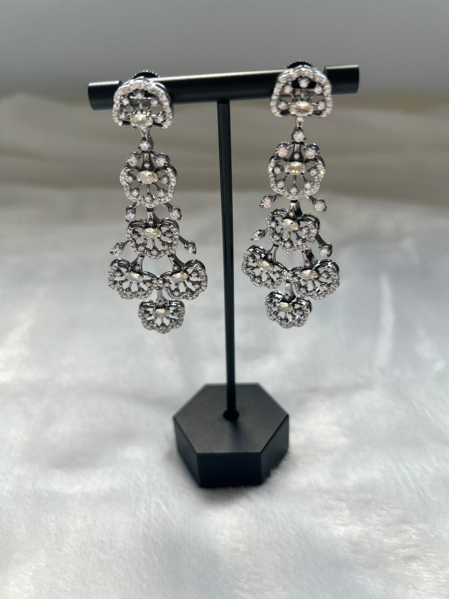 AD White Earrings