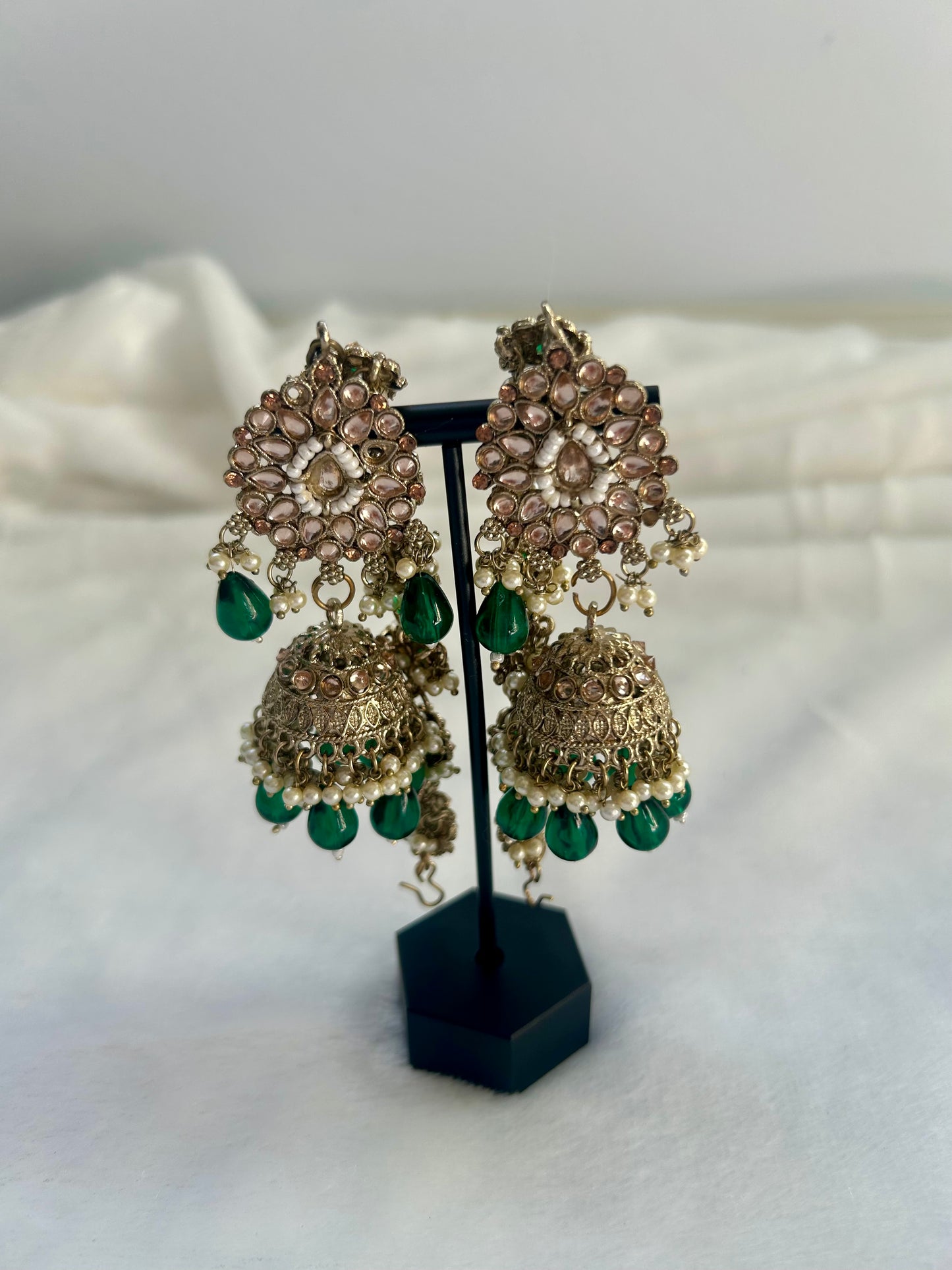 Emerald Green Polki Sahara Earrings