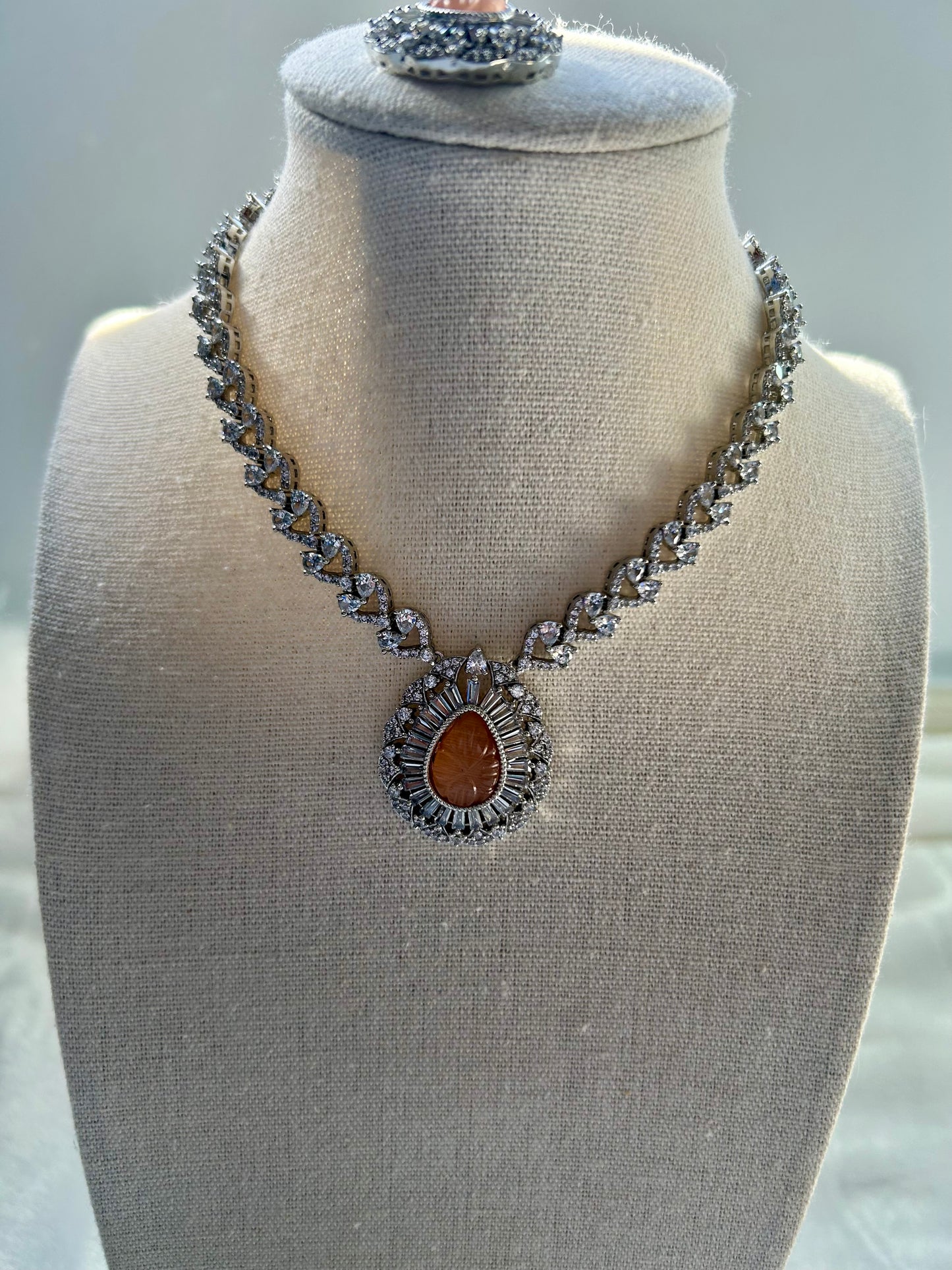 Light Pink/ Orange CZ Set