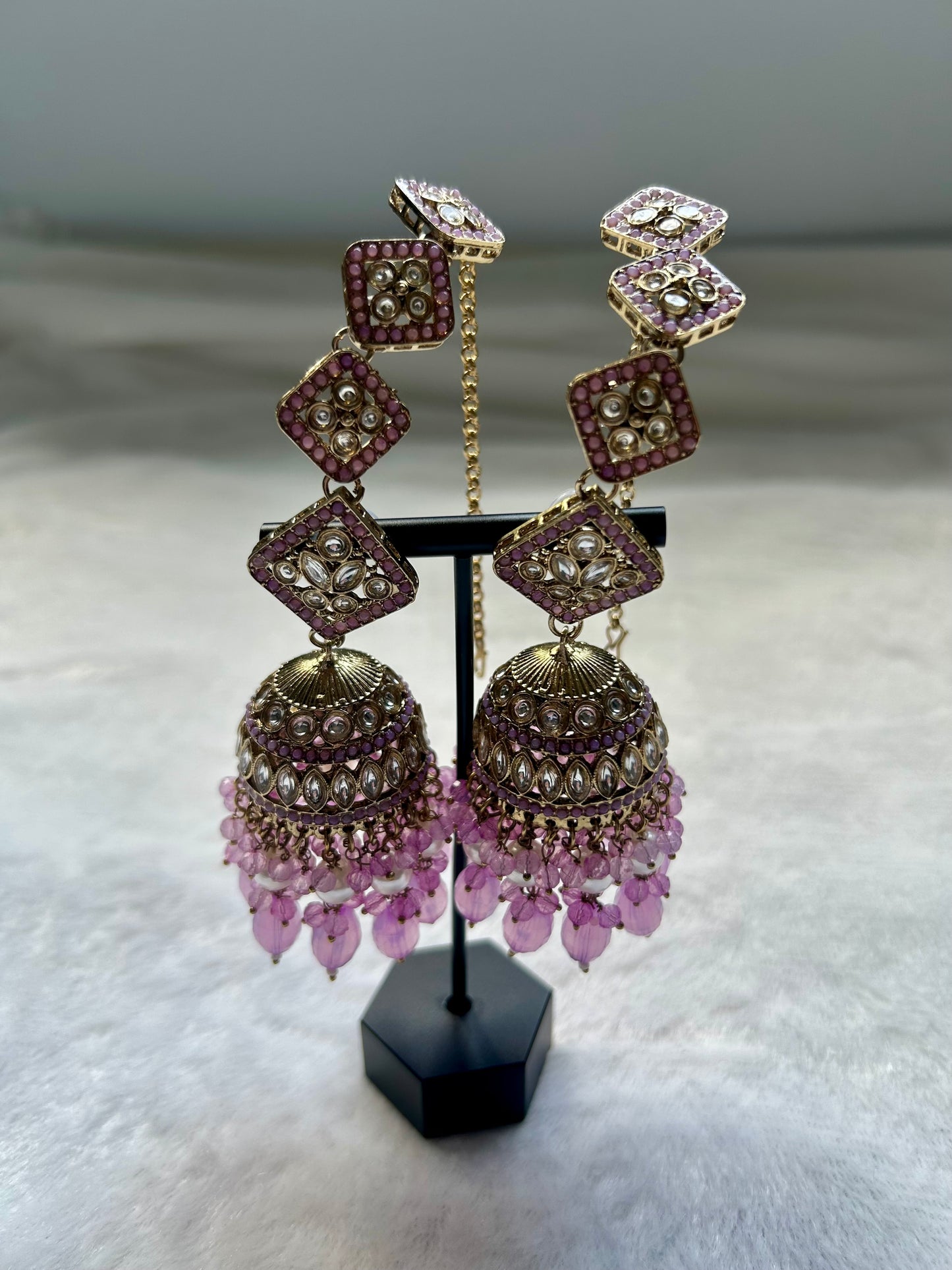 Light Purple Sahara Jhumki Earrings