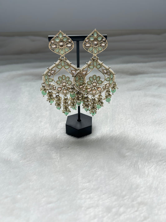 Light Green Polki Earrings