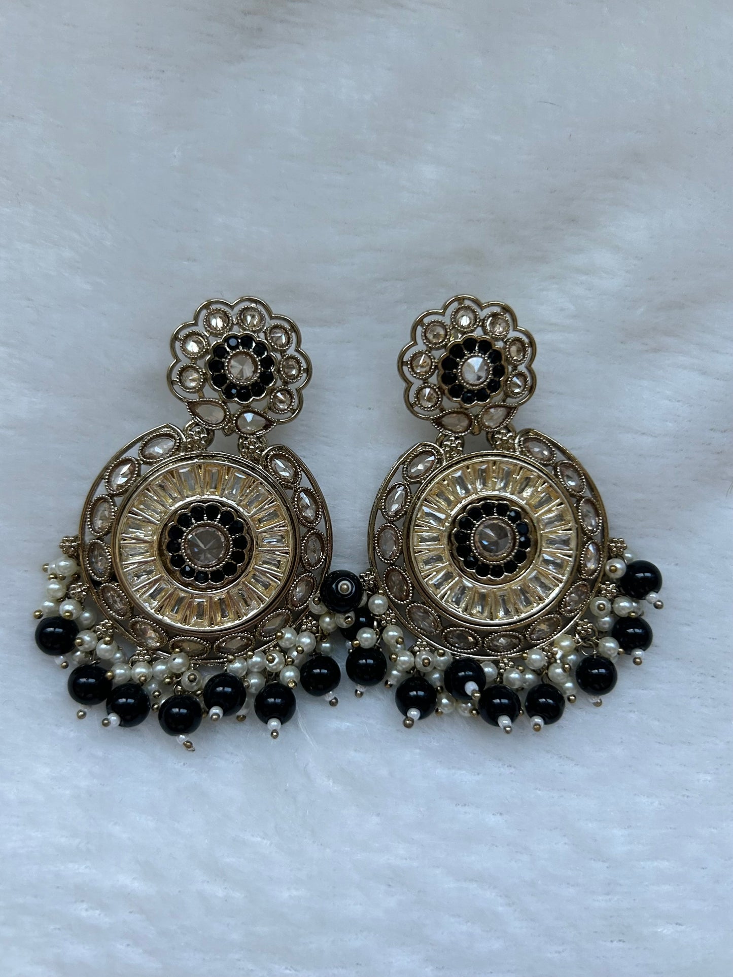 Black Polki Earrings