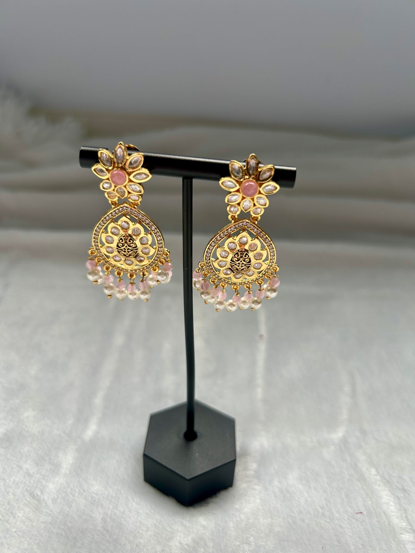 Pink Gold Crafted Earrings