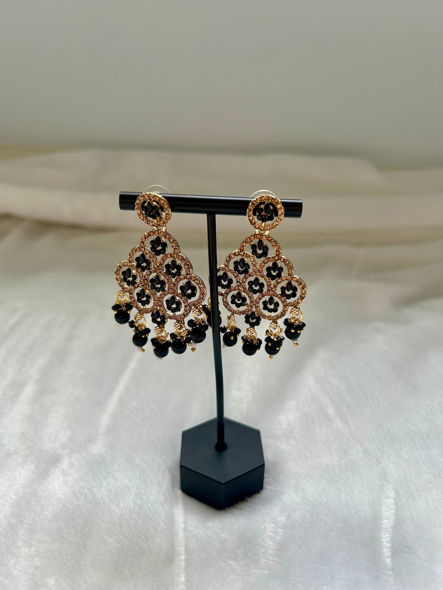 Black Polki Earrings