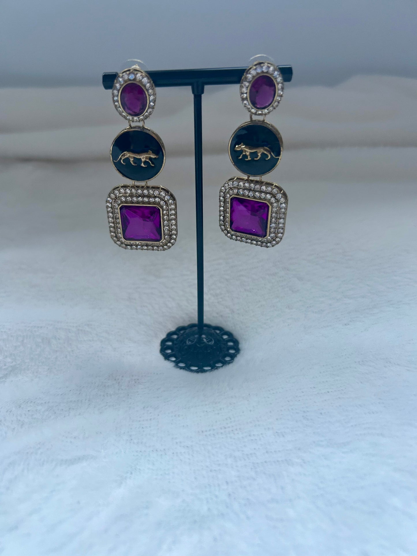 Purple CZ Earrings