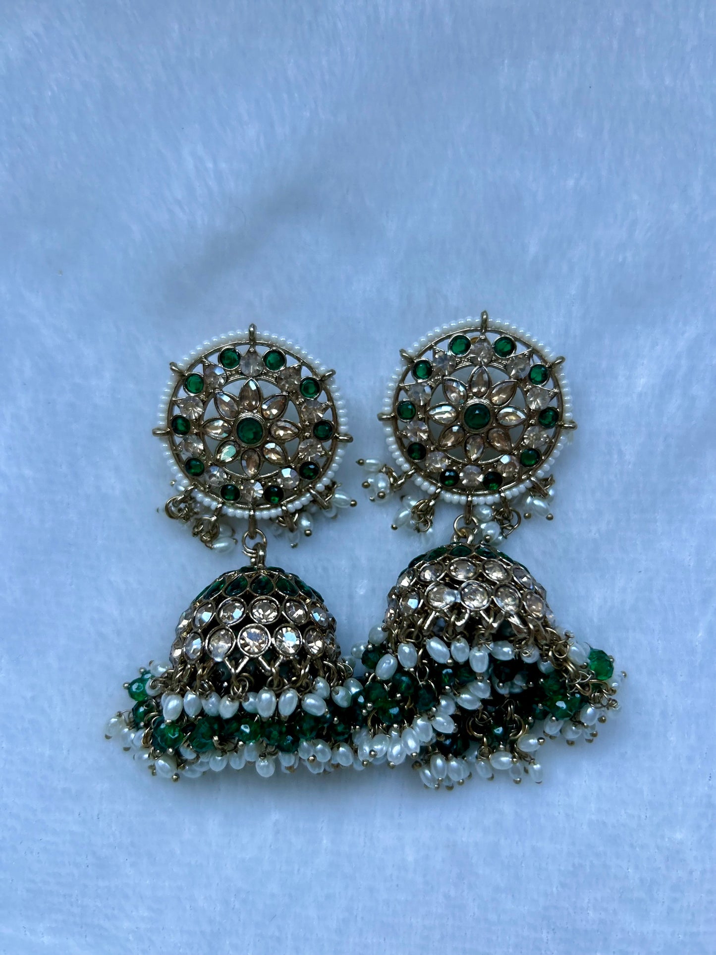 Emerald Green Kundan Earrings