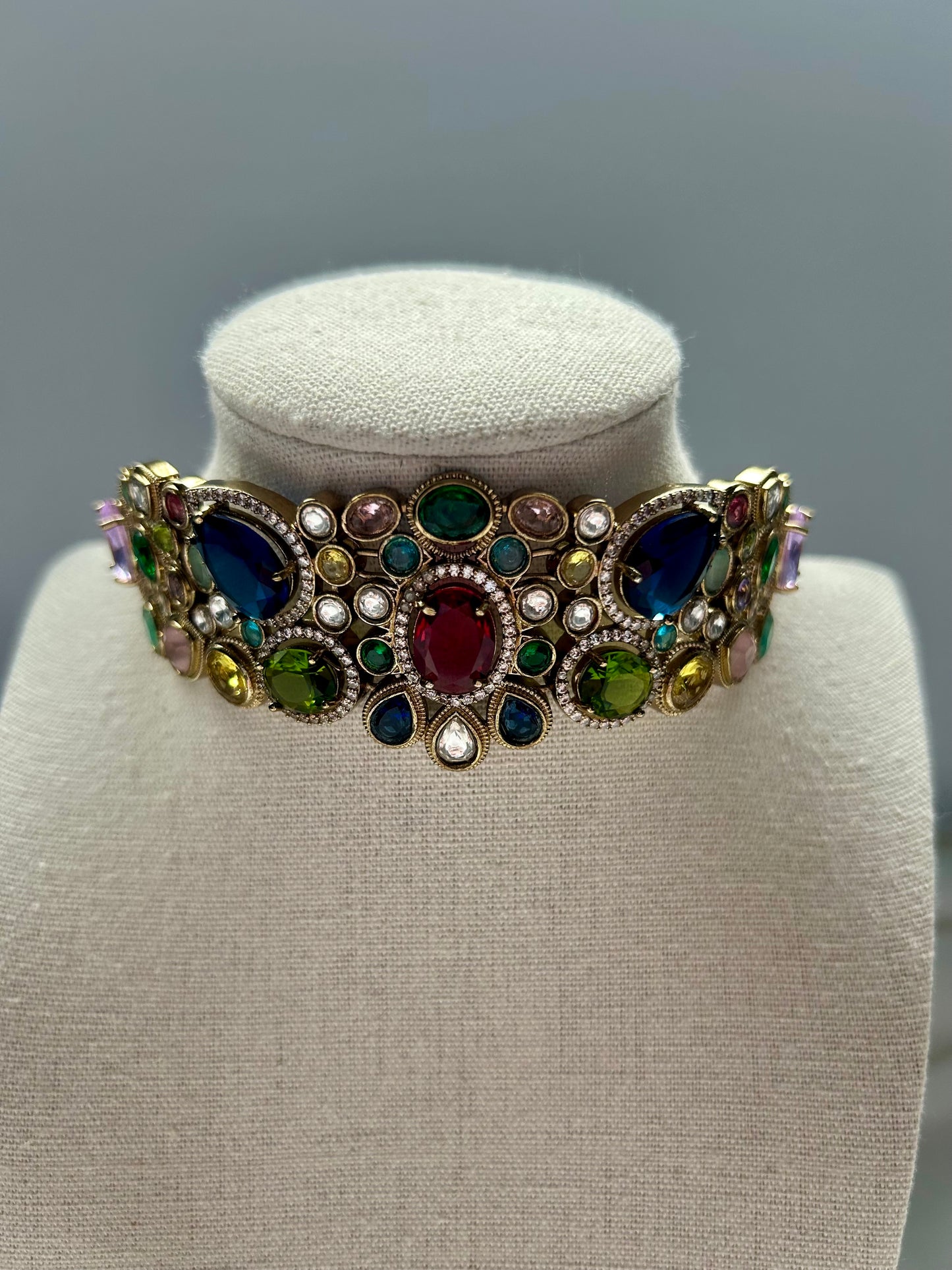 LUXE Multi Moissanite Kundan Choker Set