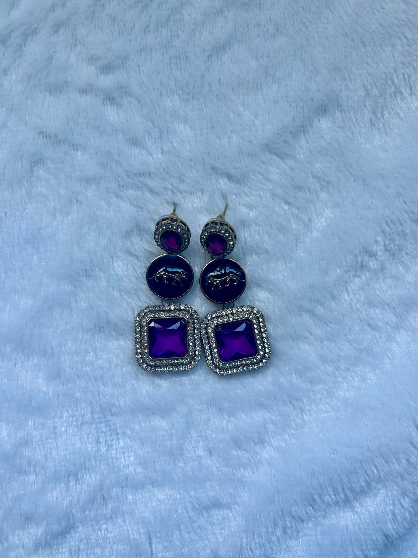 Purple CZ Earrings