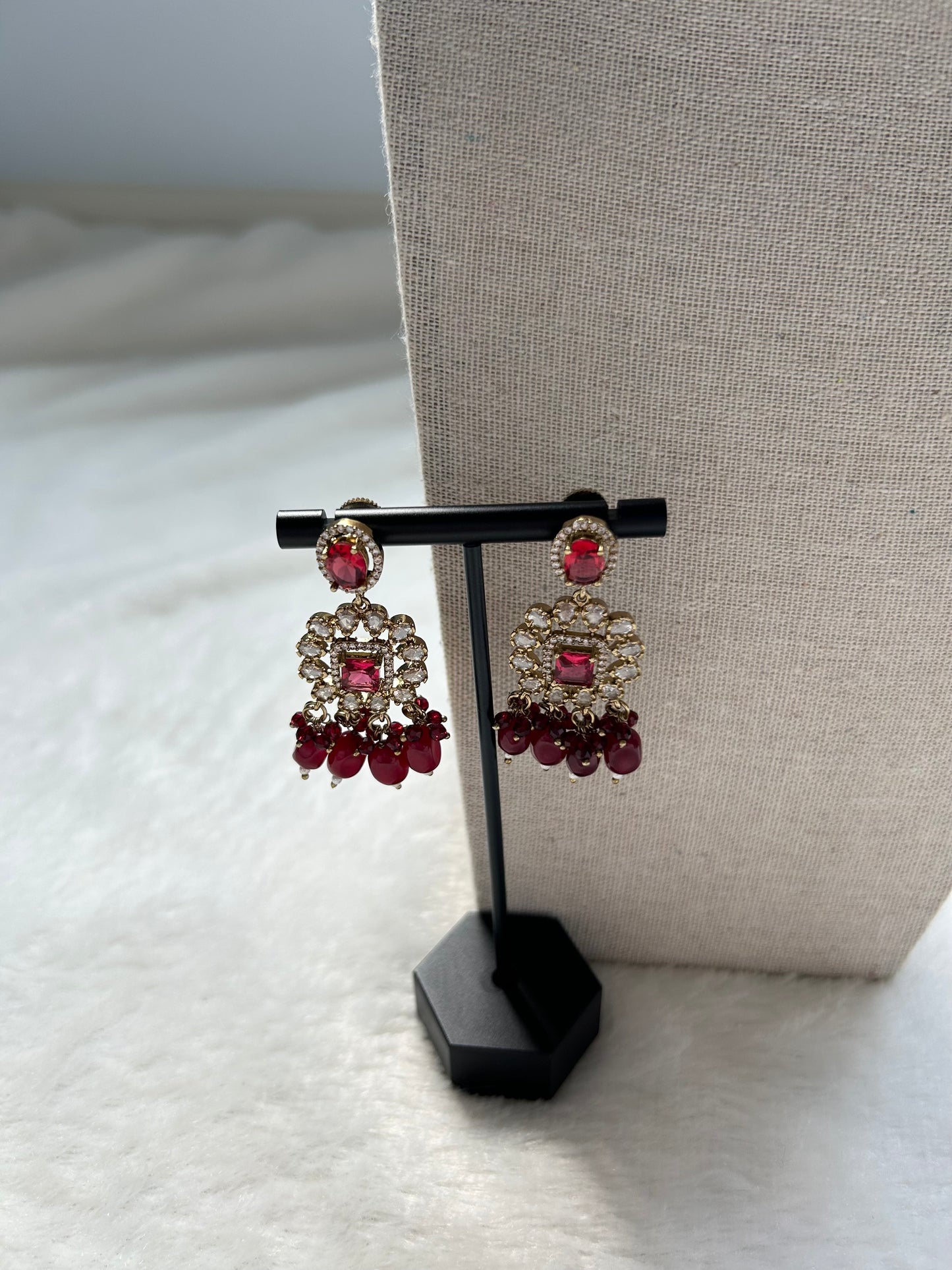 Maroon Polki Choker Set