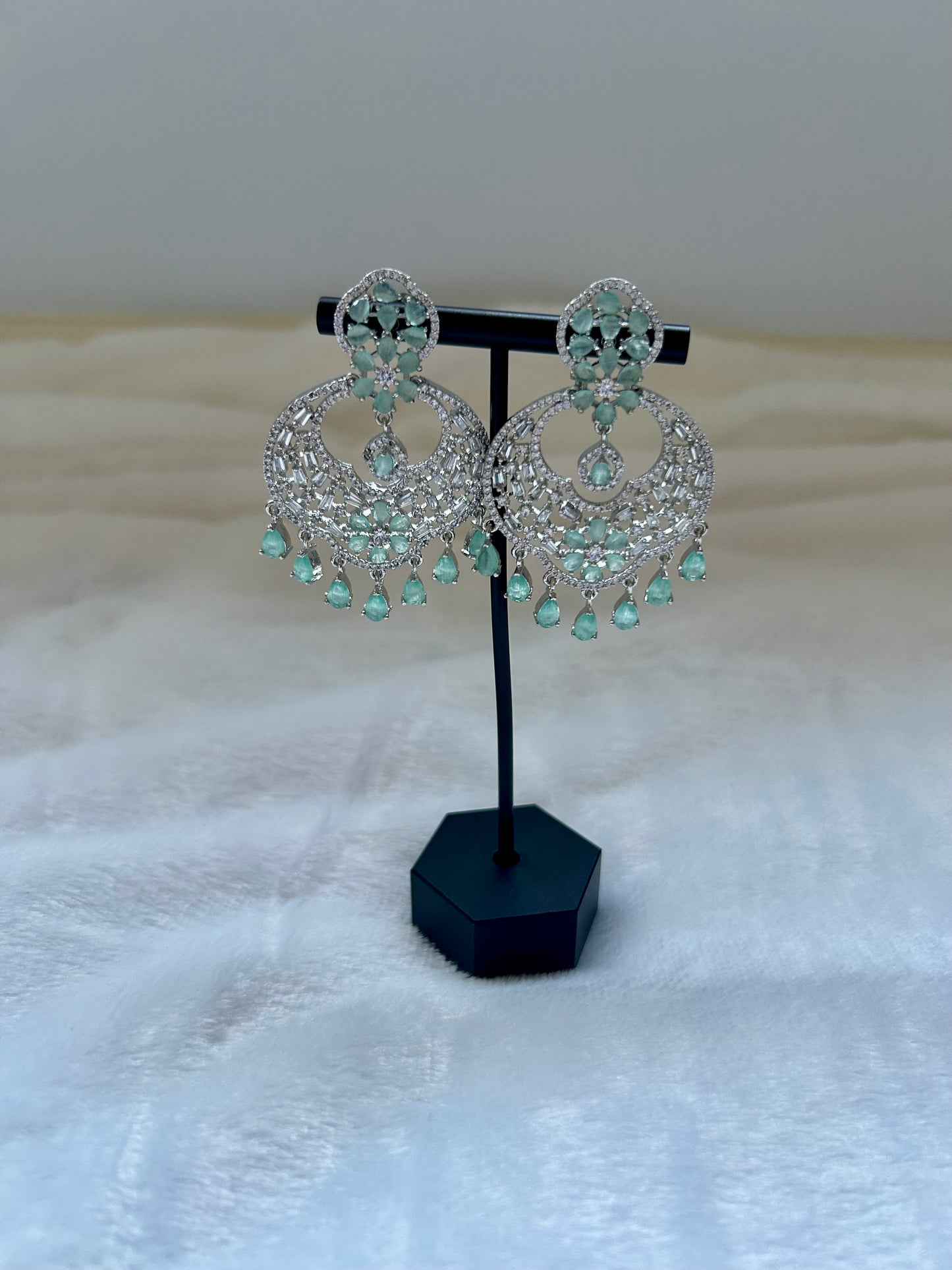 AD Mint Chandbali Earrings