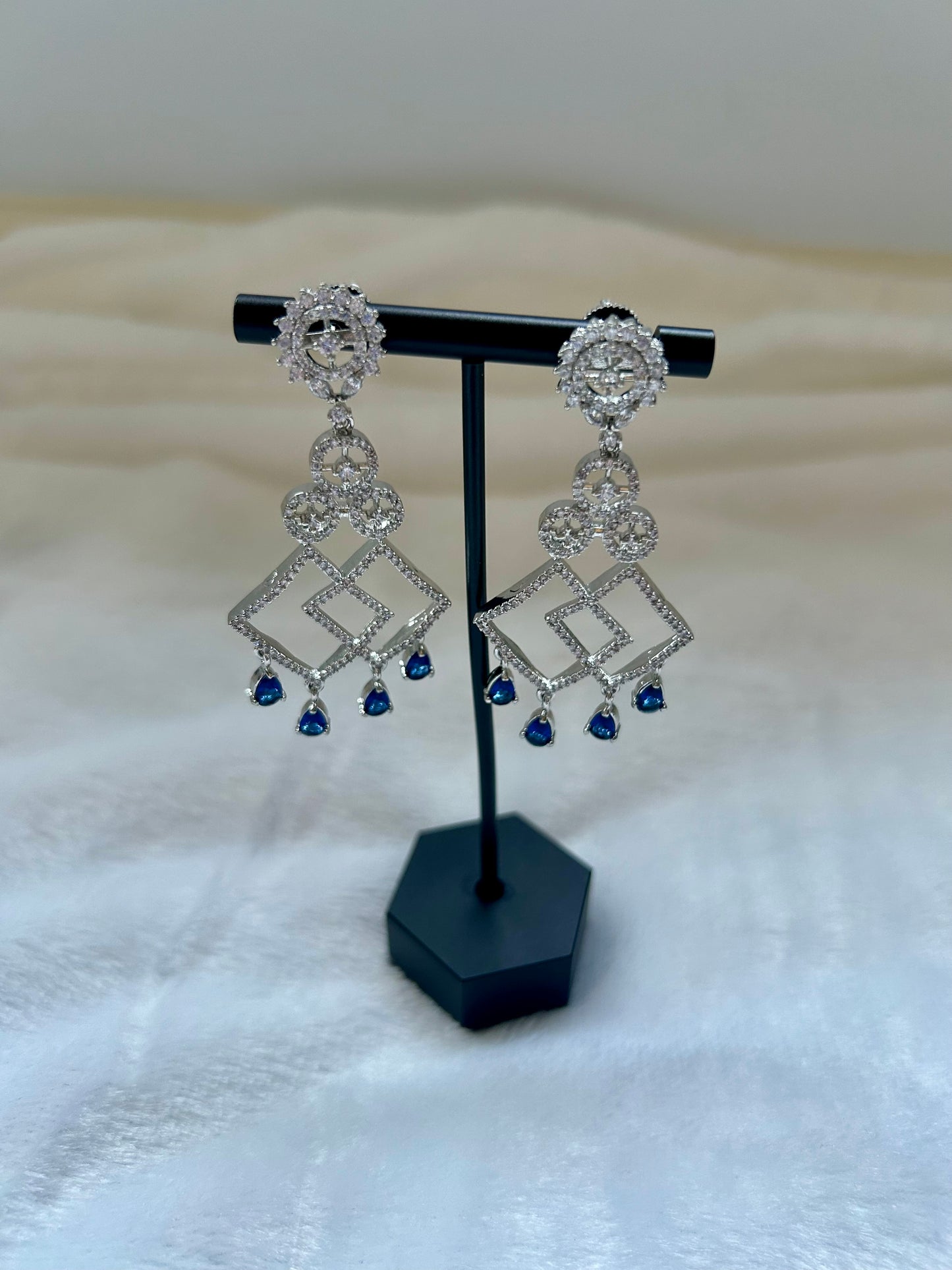 Royal Blue CZ Earrings