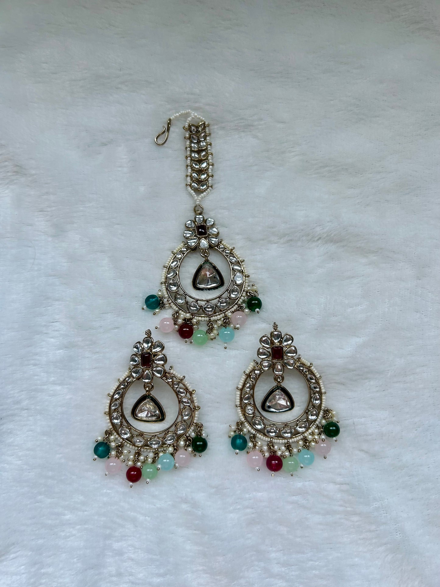 Multi Kundan Tikka Set