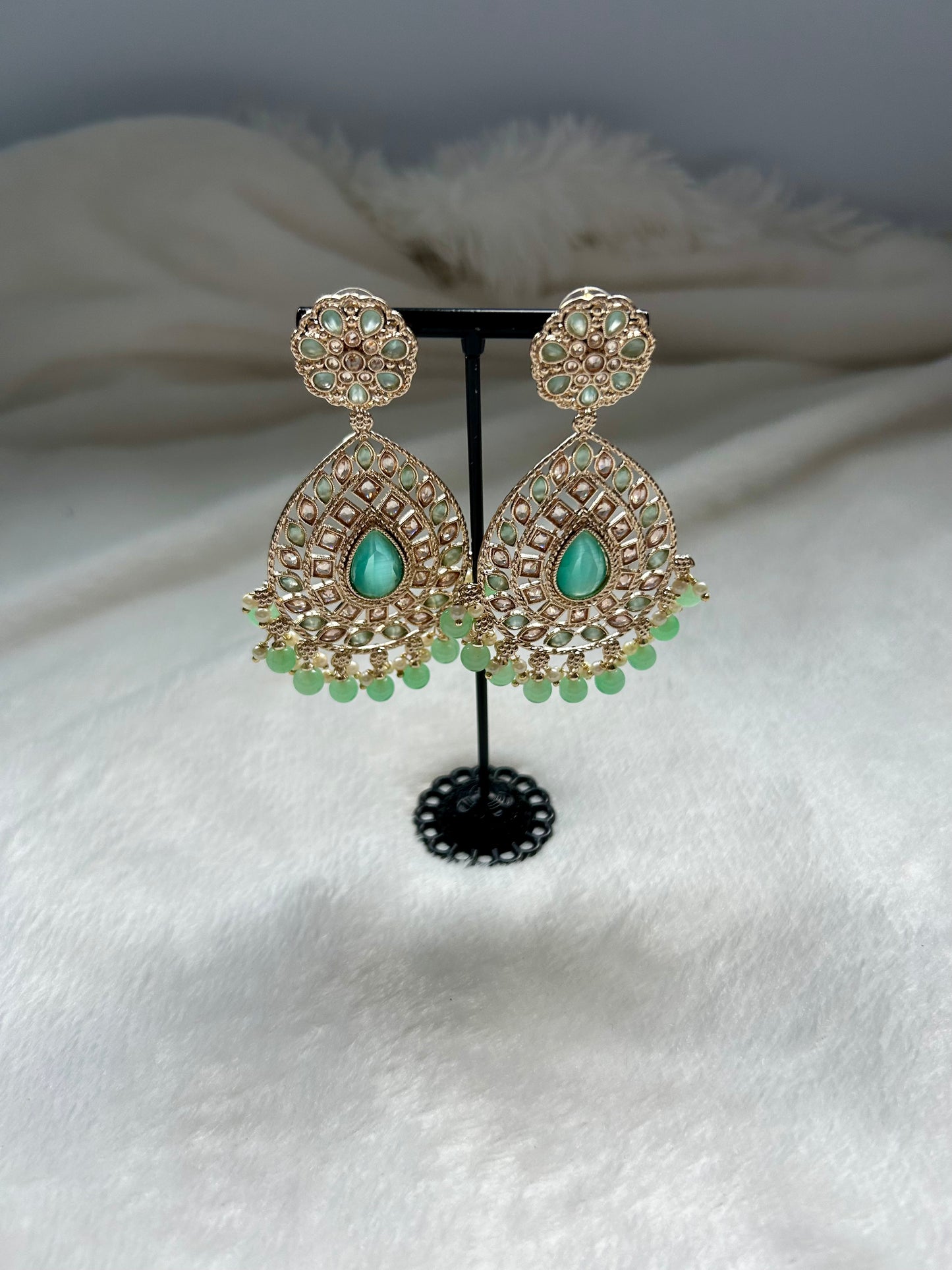 Mint Polki Earrings