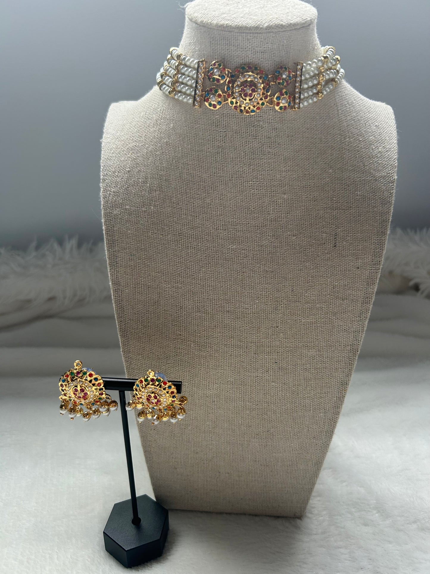 Multi Jadau Kundan Choker Set