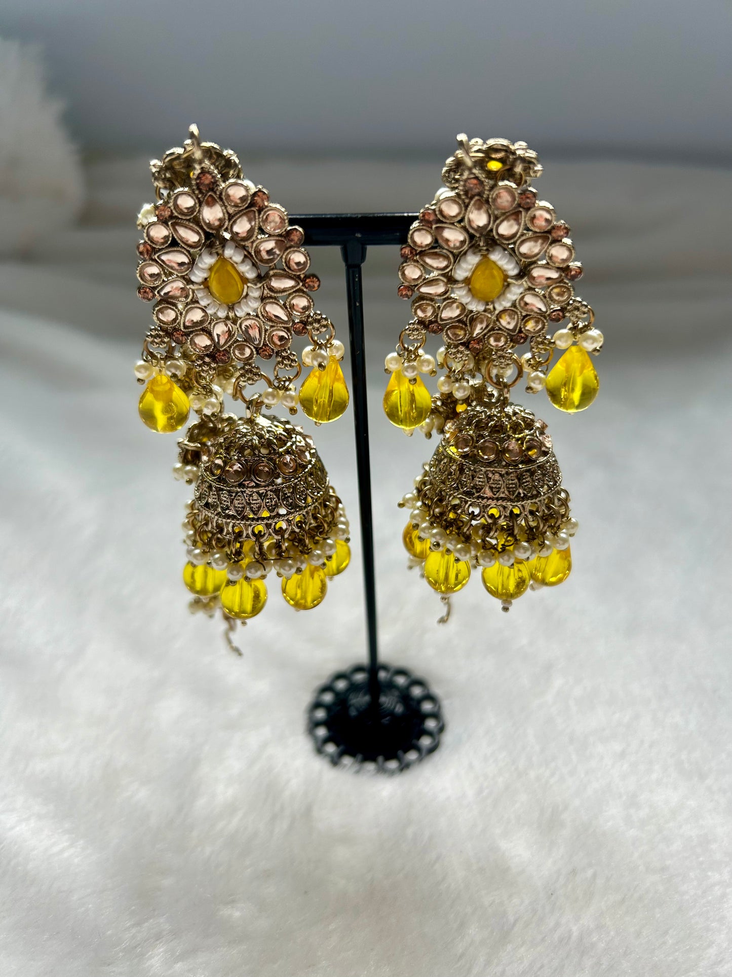 Yellow Polki Sahara Earrings