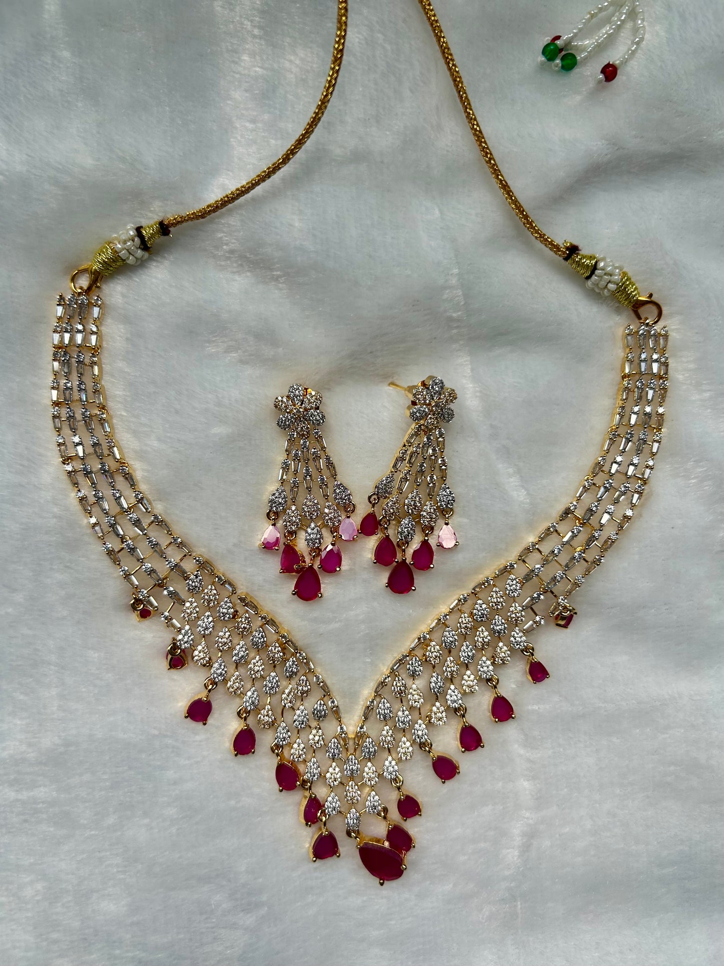 AD Ruby Necklace Set