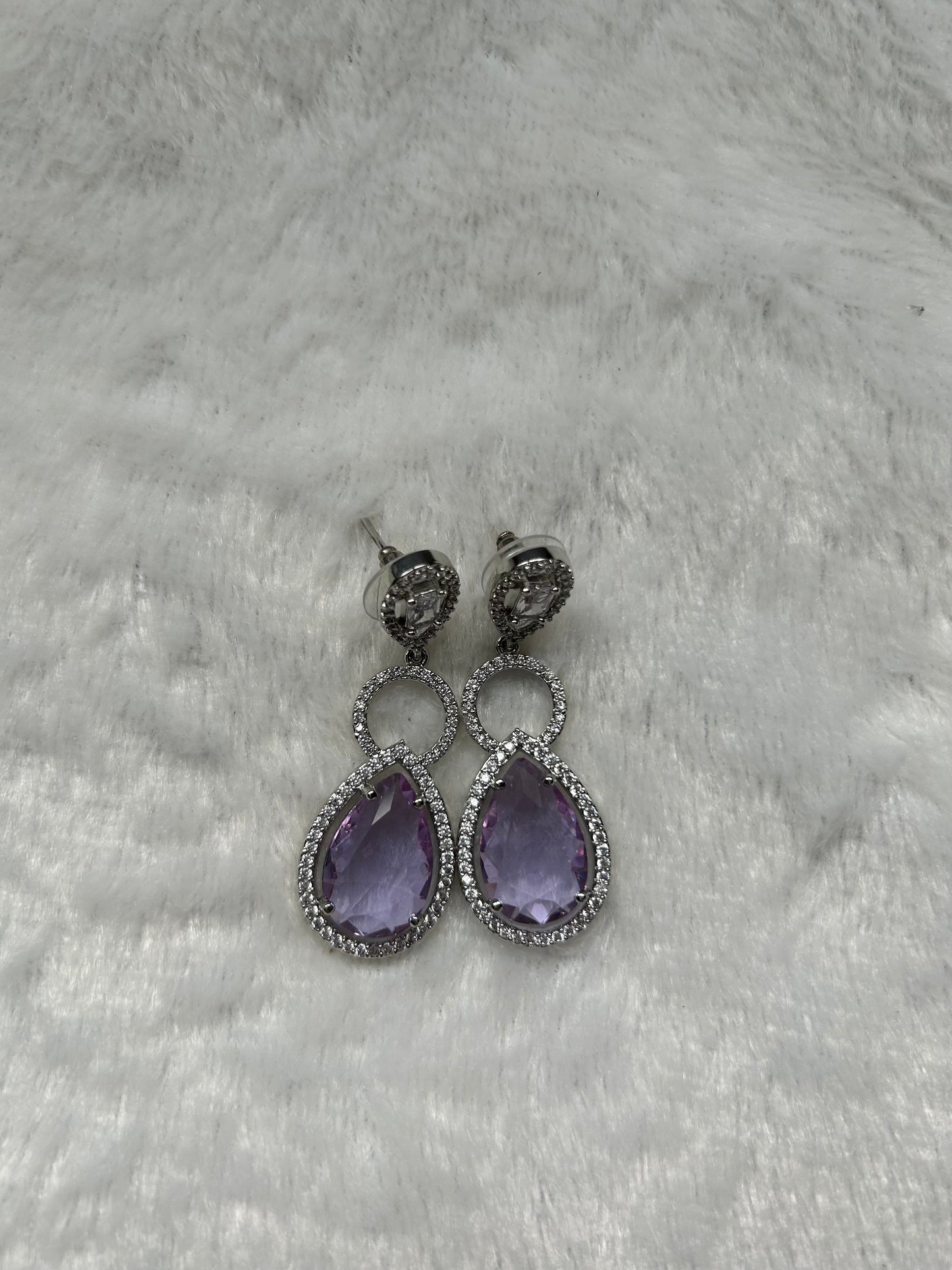 CZ Purple Earrings