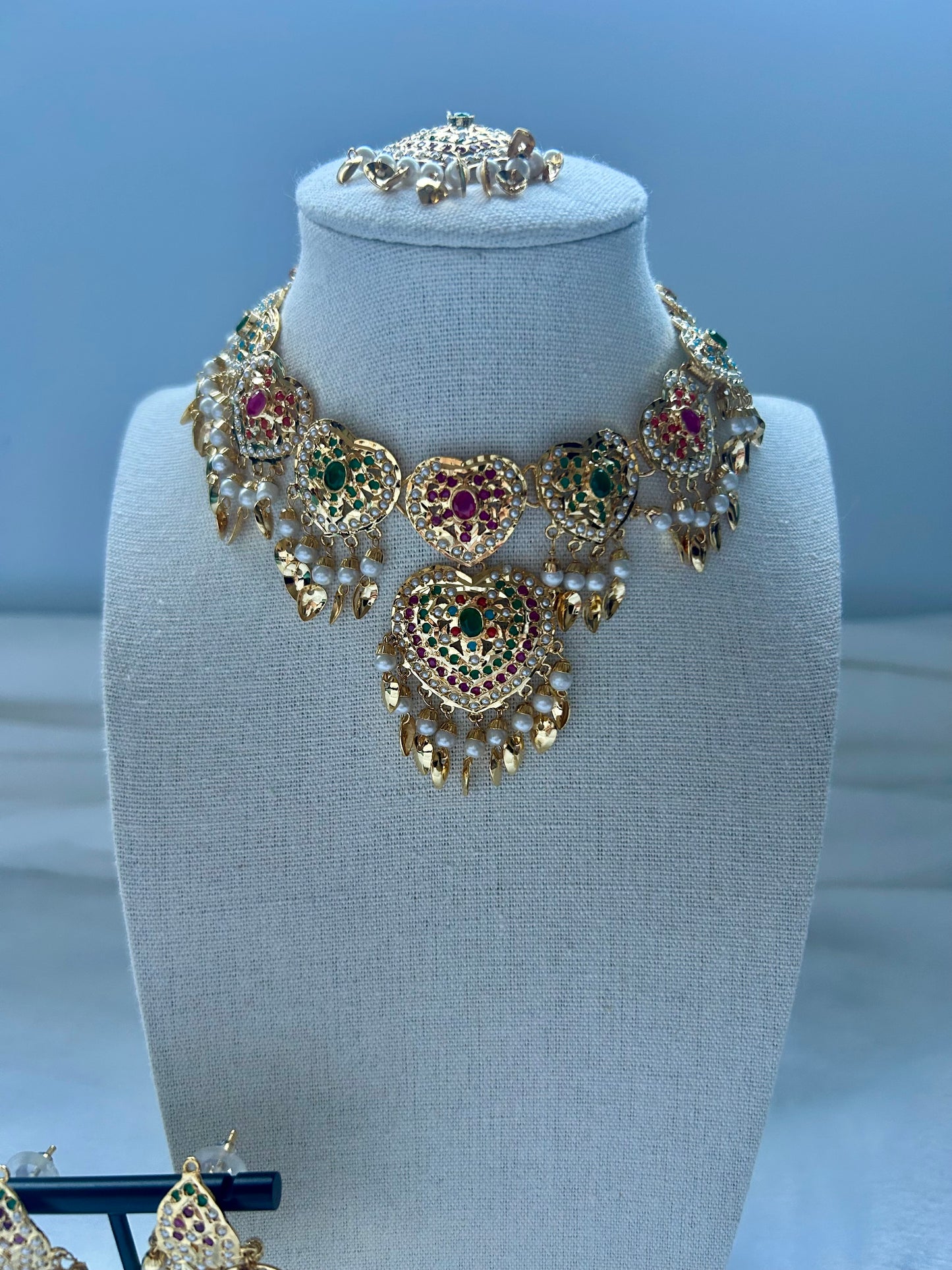 Multi Jadau Kundan Necklace Set
