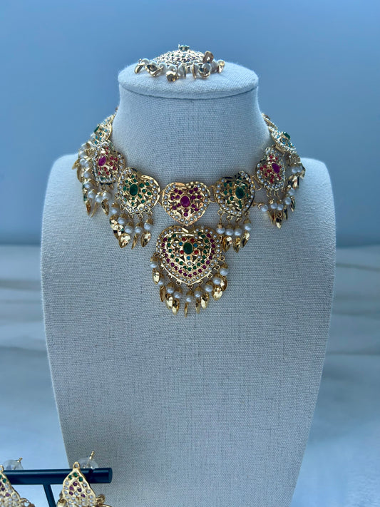 Multi Jadau Kundan Necklace Set