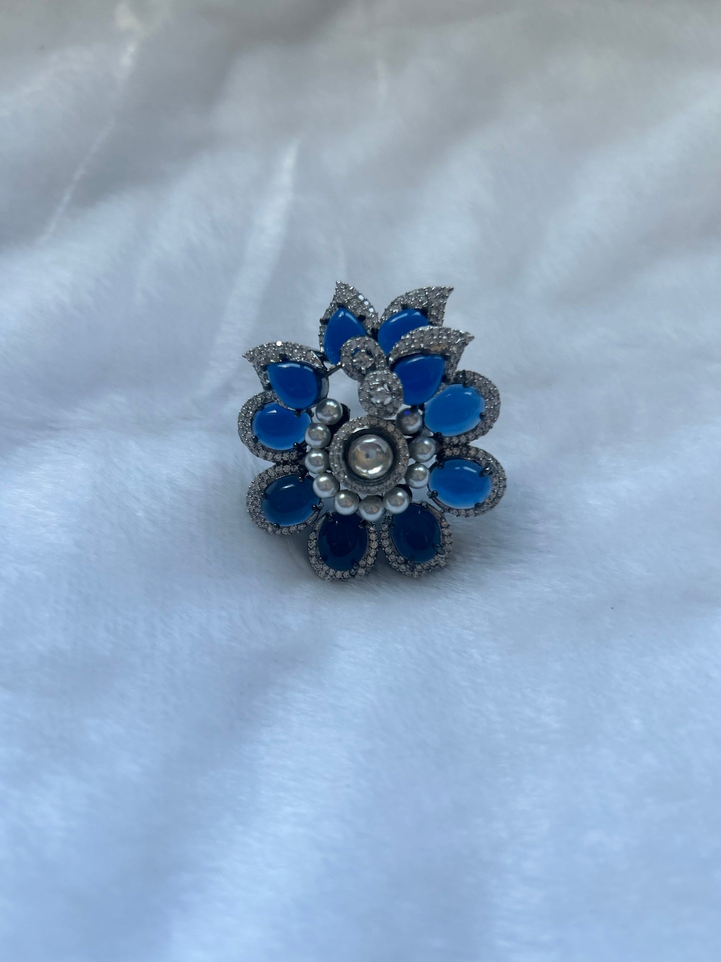 AD Blue Flower Ring