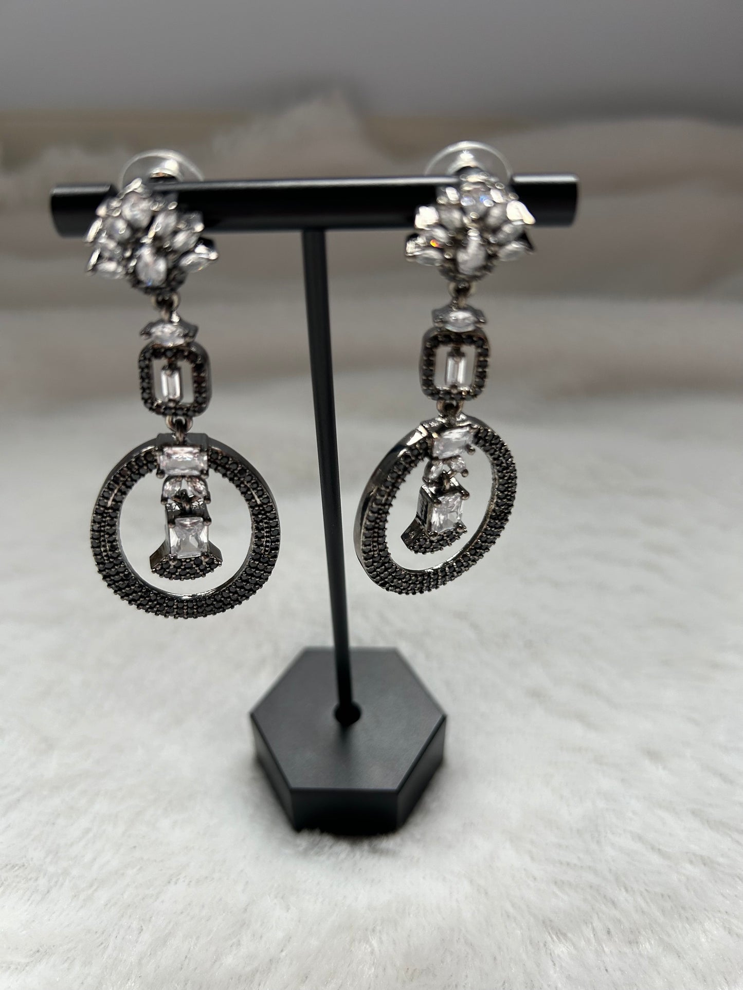 Oxidized AD Earrings