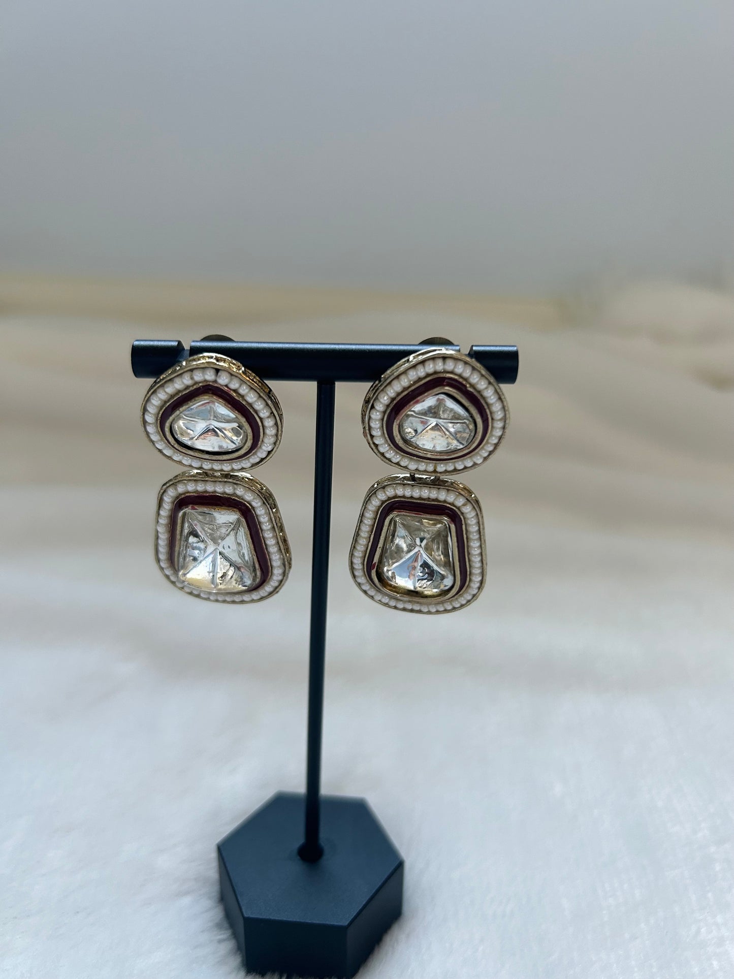 Red Kundan Earrings
